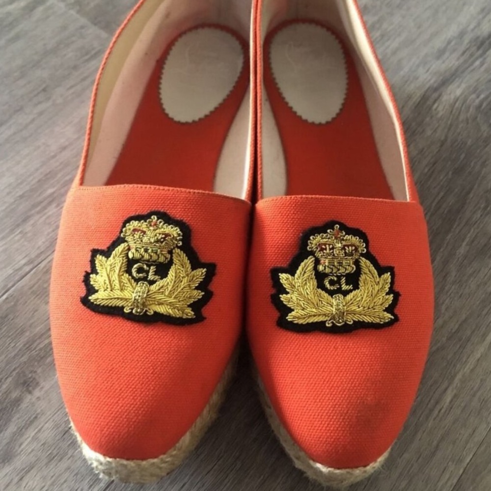 Christian Louboutin orange espadrilles
